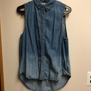Denim Tank Button Up